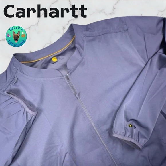 Carhartt Jackets & Blazers - CARHARTT Women's 2XL Force Steel Blue liberty Zip Front Scrub Nursing Jacket NWT